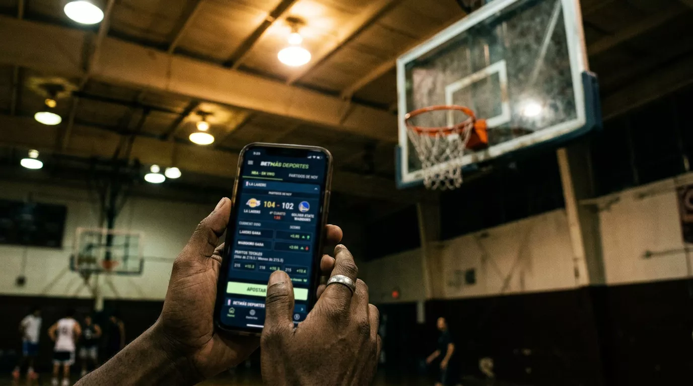 Interfaz de apuestas en vivo NBA mostrando cuotas dinámicas y estadísticas en tiempo real durante un partido